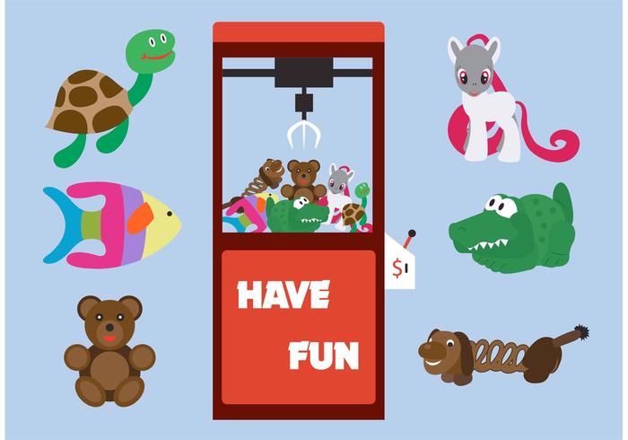 700x490 Arcade Claw Machine Vector With Toys