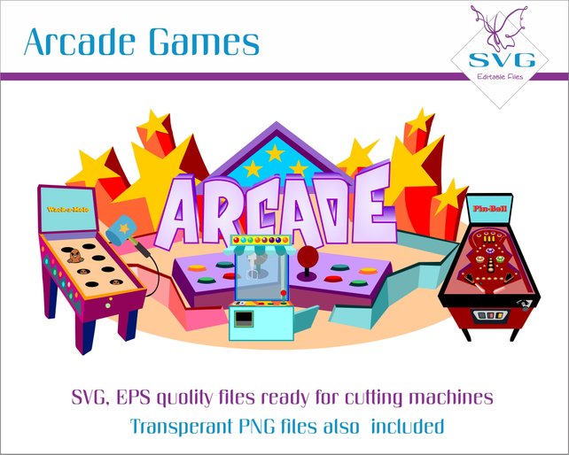 642x514 Arcade Games Clipart Wack A Mole Game Svg Pin Ball Vector Etsy
