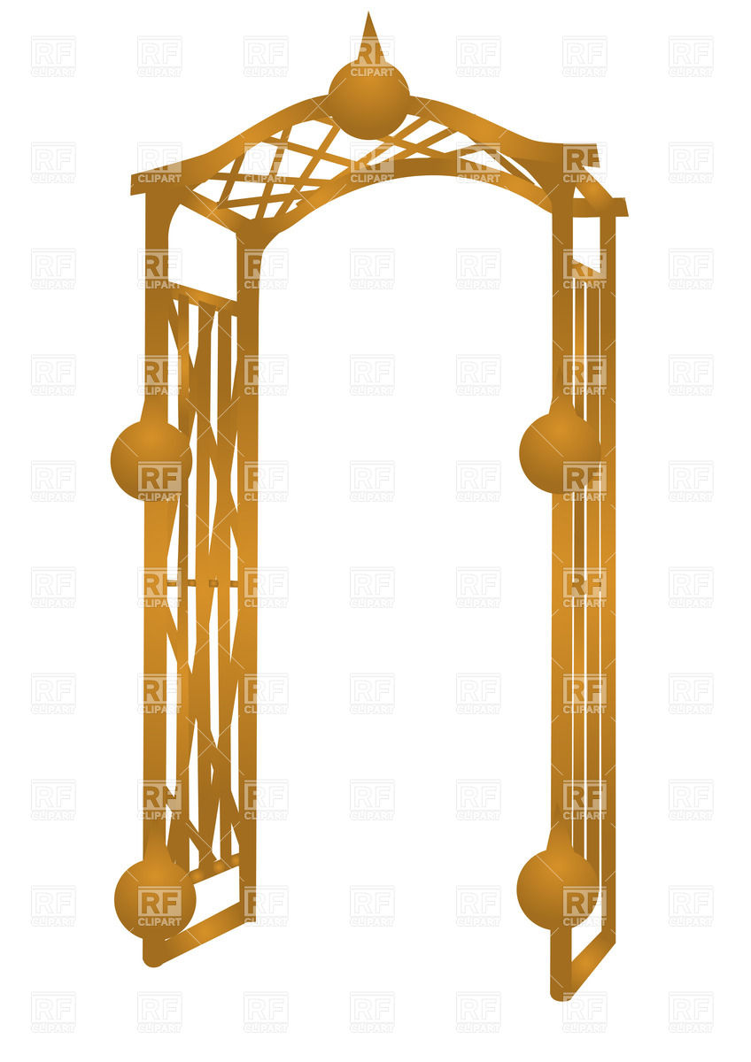 848x1200 Garden Wooden Arch Isolated On A White Background Vector Image
