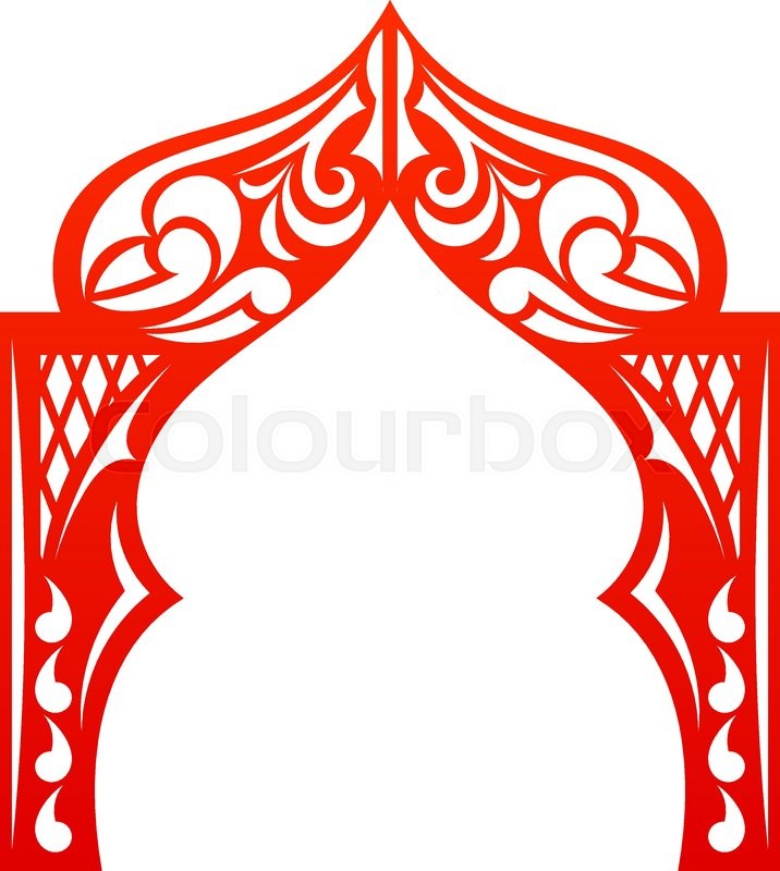 716x800 Red Indian Arch Isolated On White Background. Cut. Welcome! Design