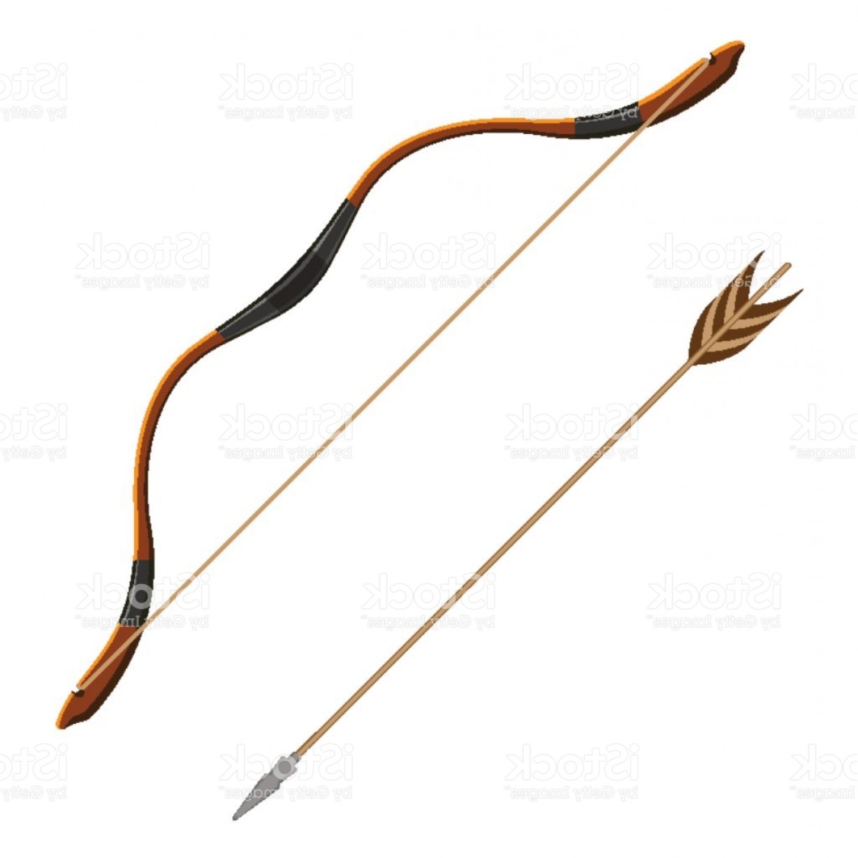 1228x1228 Bow And Arrow Realistic Vector Illustration Of Projectile Weapon