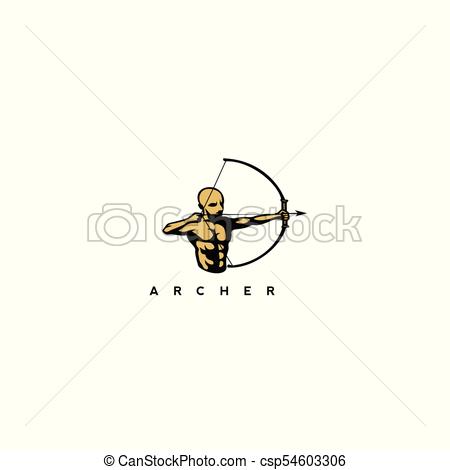 450x470 Golden Man With Bow And Arrow Vector Illustration. Golden Man With
