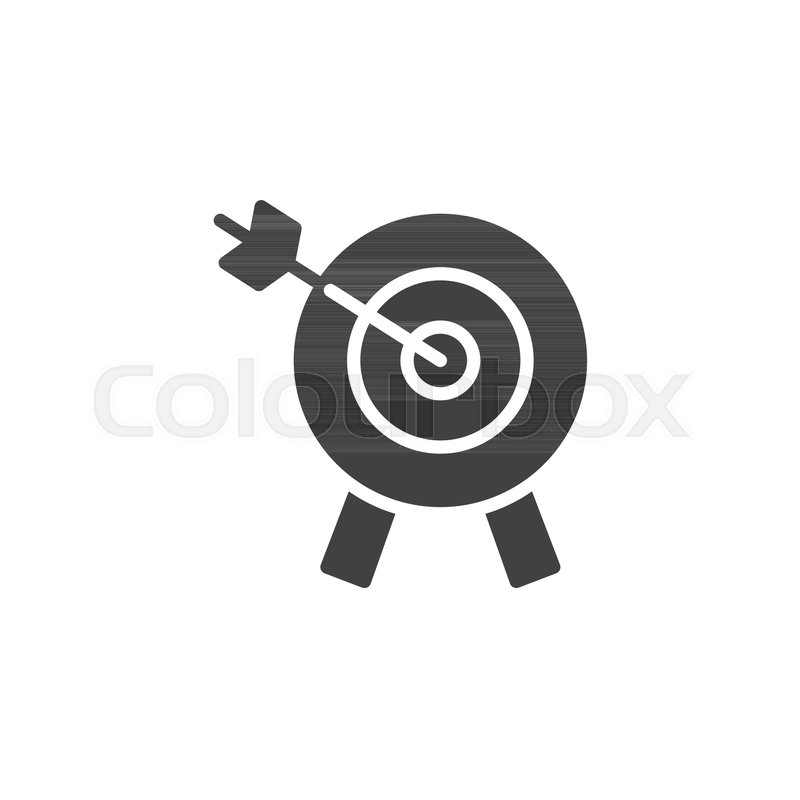 800x800 Target With Arrow Vector Icon. Filled Flat Sign For Mobile Concept