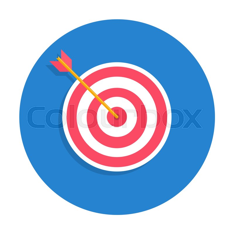800x800 Business Success Concept Icon. Archery Target With Arrow Hitted