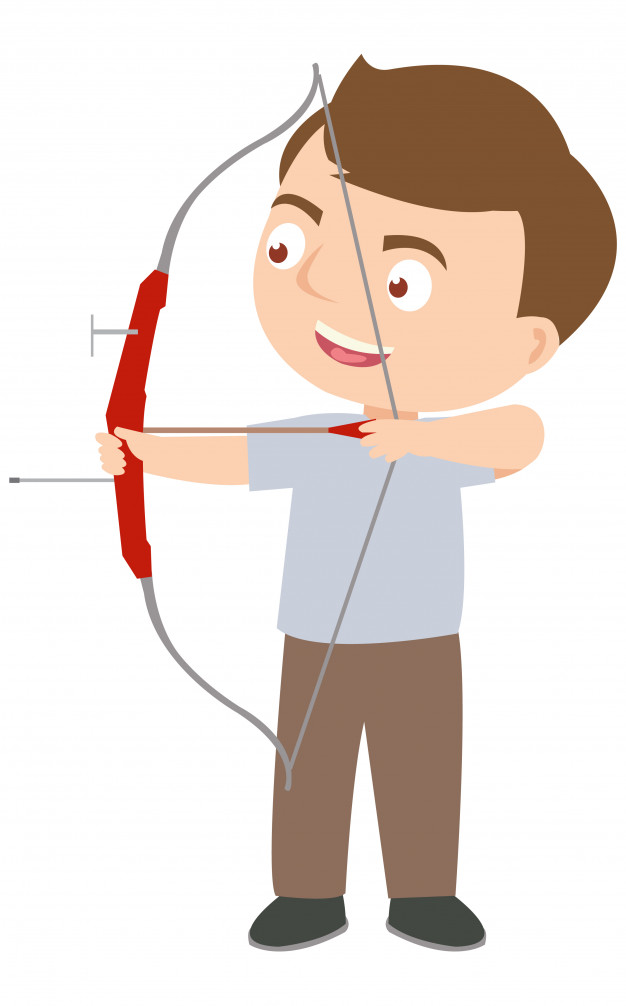 626x1006 Young Little Boy Playing Archery Vector Premium Download