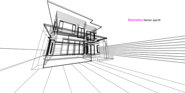 600x304 Glass House Structure Architecture Vector Illustration 02 Free