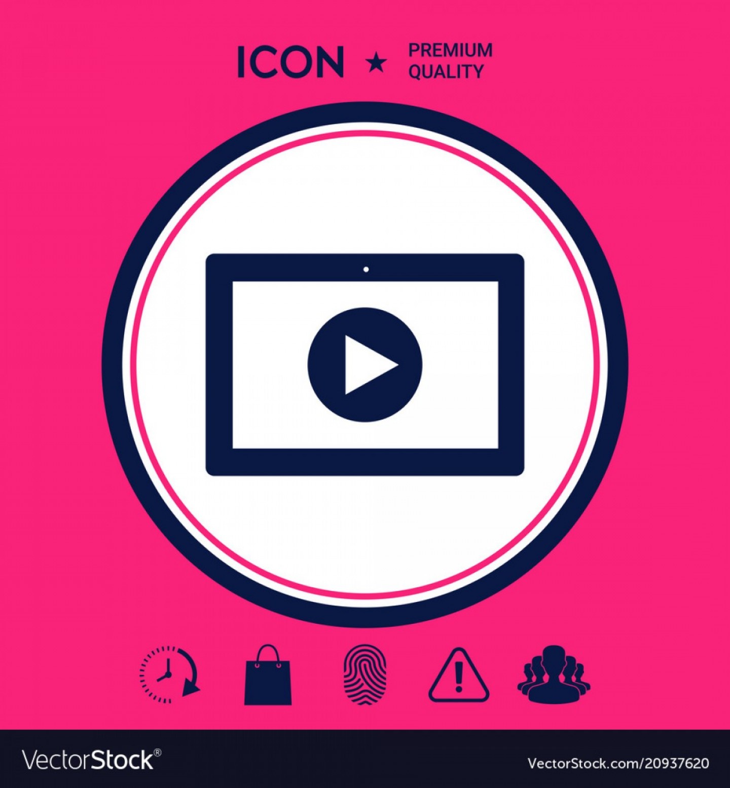 1440x1555 Computer Tablet With Play Button Icon Vector Rongholland