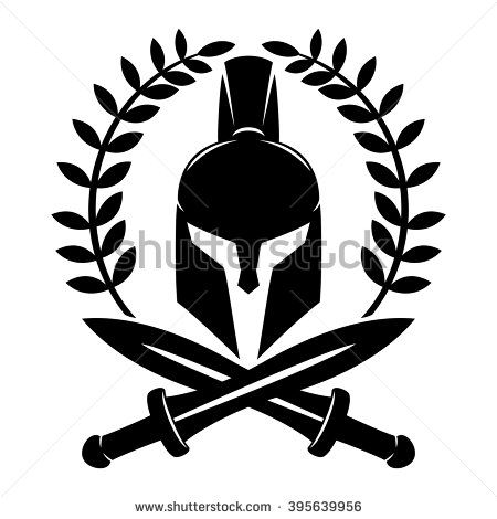 450x470 Vector Sign. Spartan Helmet.