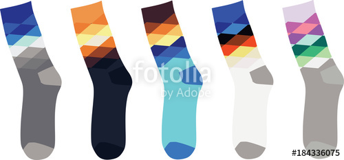 500x233 Colorful Sock. Argyle Pattern. Vector Illustration Stock Image