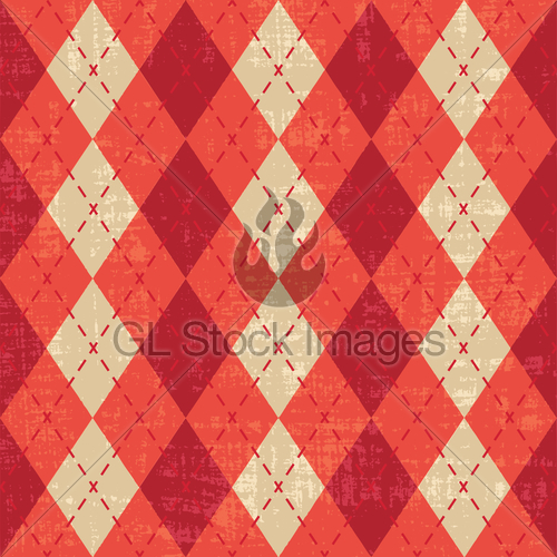 500x500 Scratched Red And Orange Argyle Pattern Inspired Vector B... Gl