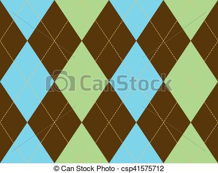 450x357 Brown Green Argyle Seamless Pattern. Flat Design. Vector Illustration.