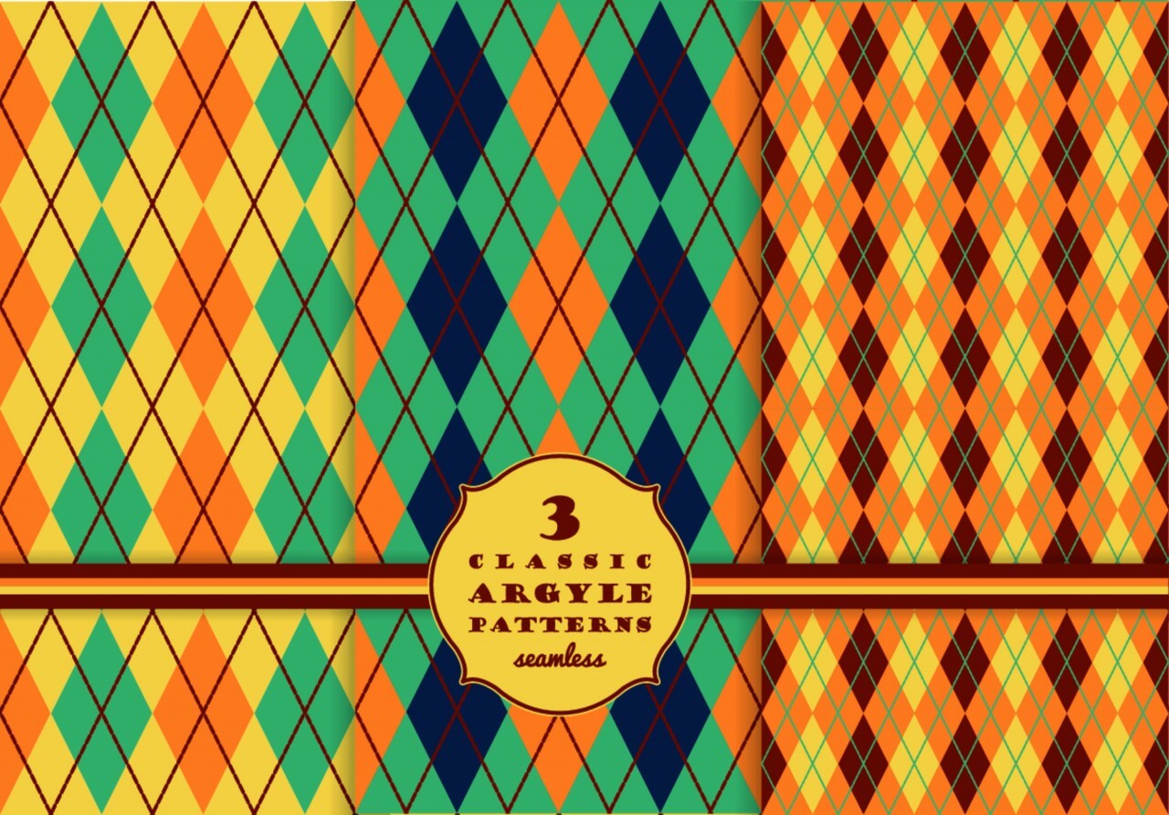 1280x892 Free Vector Set Of Argyle Seamless Pattern