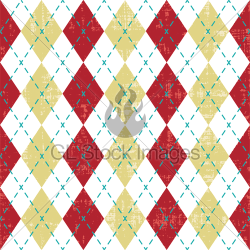 500x500 Red And Yellow Scratched Argyle Pattern Inspired Vector B... Gl