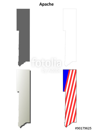 357x500 Apache County (Arizona) Outline Map Set Stock Image And Royalty