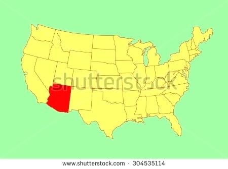 450x335 Maps Arizona State On Map Vector Isolated United States Editable