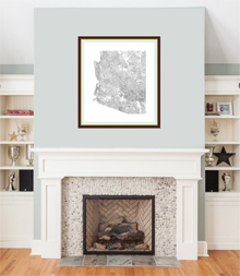 220x253 Editable Royalty Free Map Of Arizona, Az In Vector Graphic Online