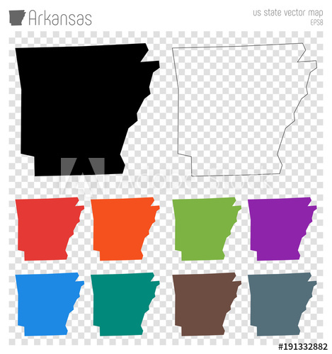 469x500 Arkansas High Detailed Map. Us State Silhouette Icon. Isolated