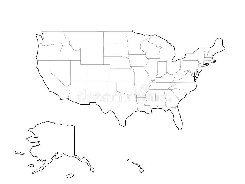 800x600 Us Map Vector Outline United States Map Vector Download Free