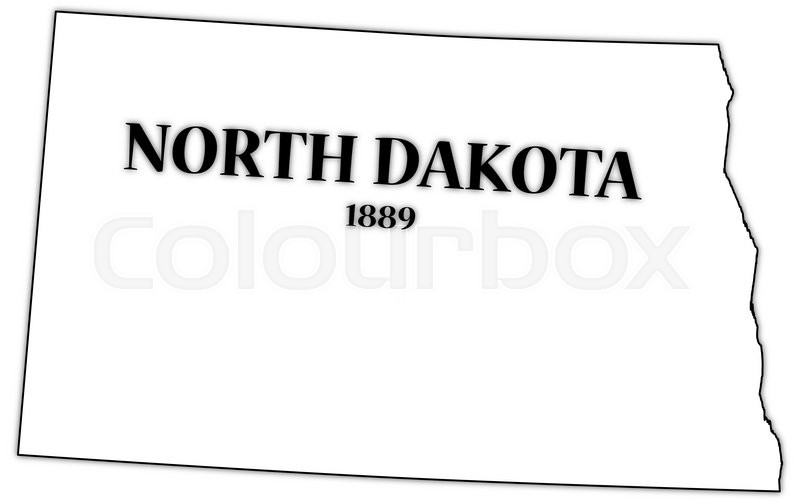 800x503 A North Dakota State Outline With The Date Of Statehood Isolated