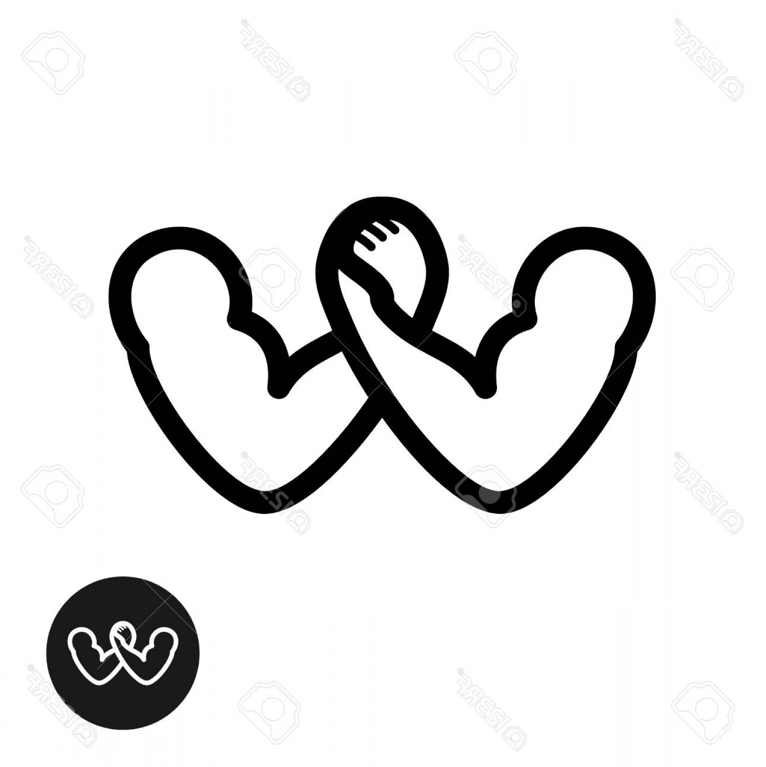 1558x1560 Photostock Vector Arm Wrestling Logo Letter W Sign Two Hands Fight