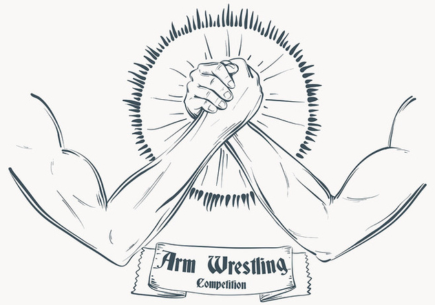 632x443 Sketched Arm Wrestling Illustration Template Free Vector Download