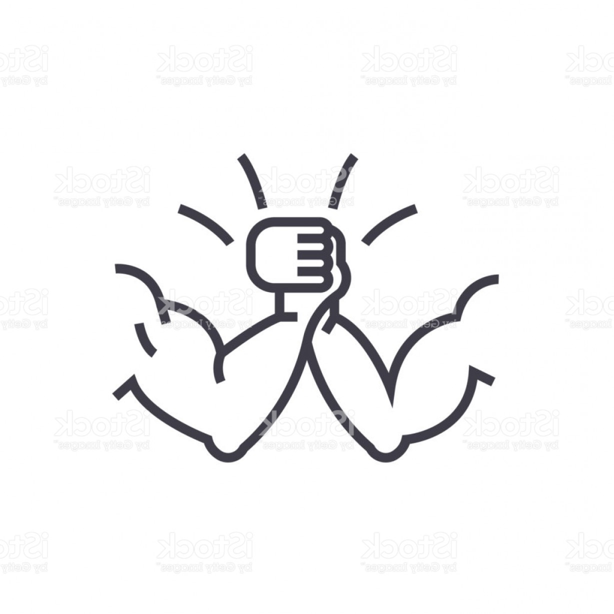 1228x1228 Arm Wrestling Concept Vector Thin Line Icon Symbol Sign