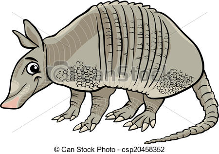 450x316 Armadillo Animal Cartoon Illustration. Cartoon Illustration Of