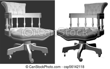 450x284 Armchair Vector 61.eps. Armchair Vector. Isolated On The White And