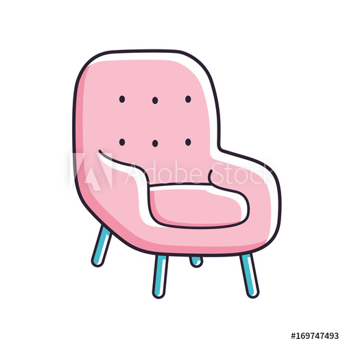 500x500 Pink Armchair Vector Isolated.
