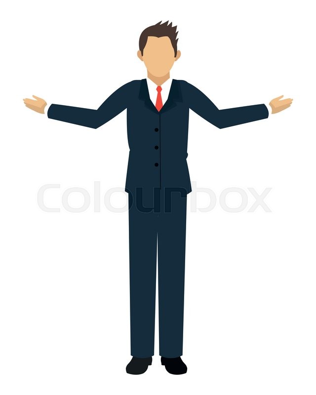 640x800 Flat Design Businessman With Open Arms Icon Vector Illustration