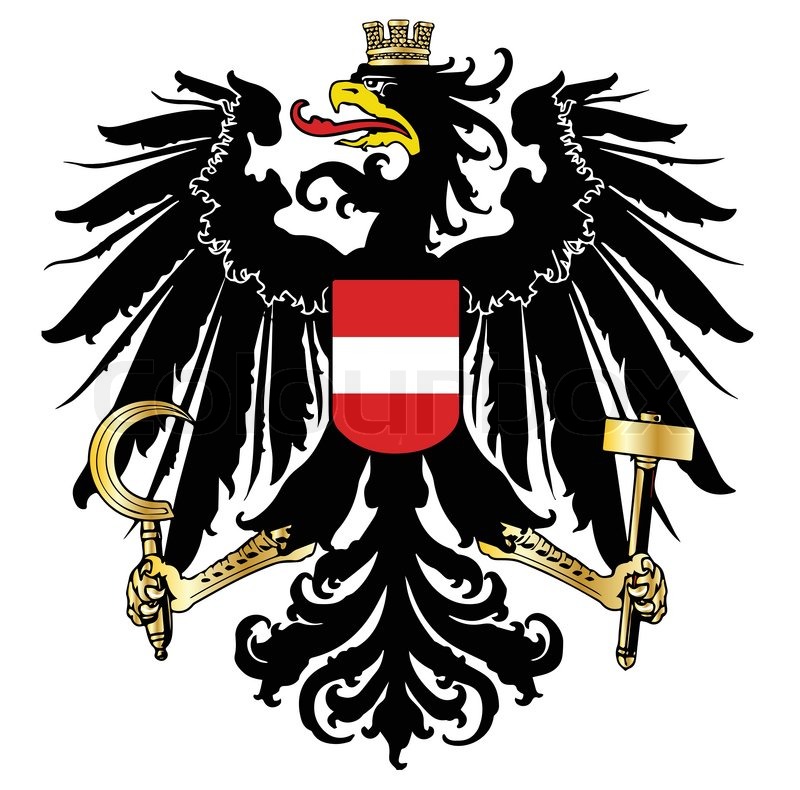 800x790 The Austrian Coat Of Arms Over A White Background Stock Vector