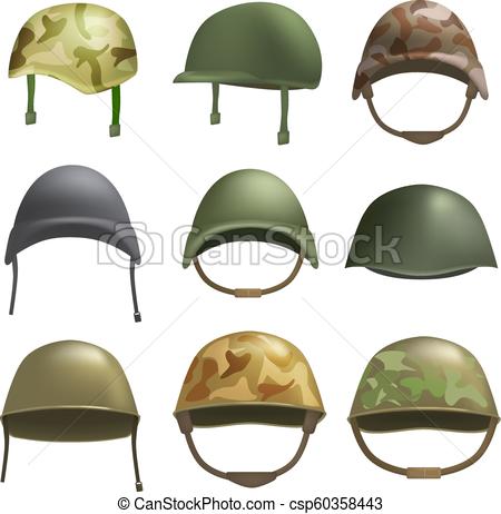 450x462 Army Helmet Soldier Mockup Set, Realistic Style. Army Helmet