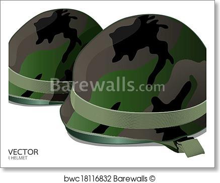 437x364 Art Print Of Us Army Helmet On White Background Vector Barewalls