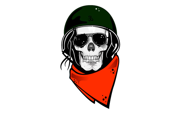 600x380 Free Download Of Skull With Military Helmet Vector Vector Graphic