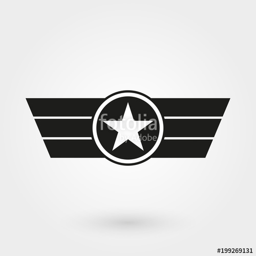 500x500 Wings With Shield Icon. Military And Army Badge. Pilot Logo