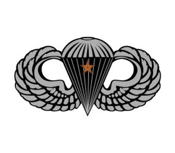 570x498 Us Army Basic Parachutist Badge With 1 Combat Jump Star Vector