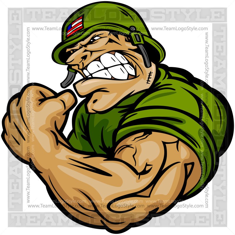 800x800 Strong Army Soldier Cartoon