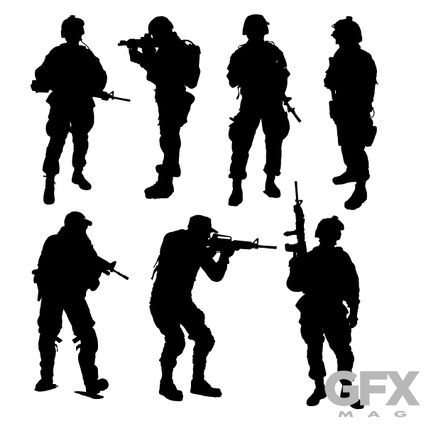 600x600 Free Vector Soldier Silhouette Clip Art Free Download Vector