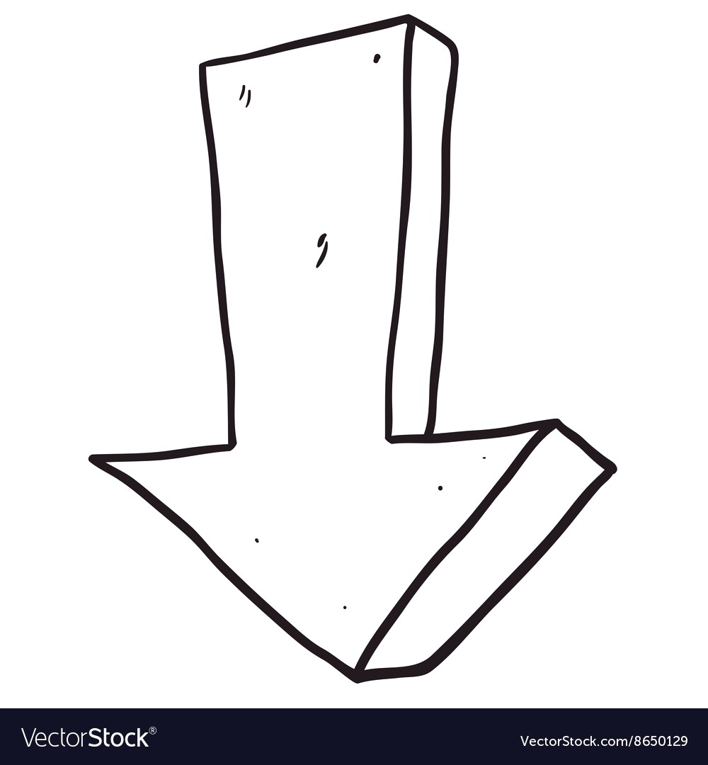 1000x1080 Black And White Freehand Drawn Cartoon Arrow Vector 8650129 17