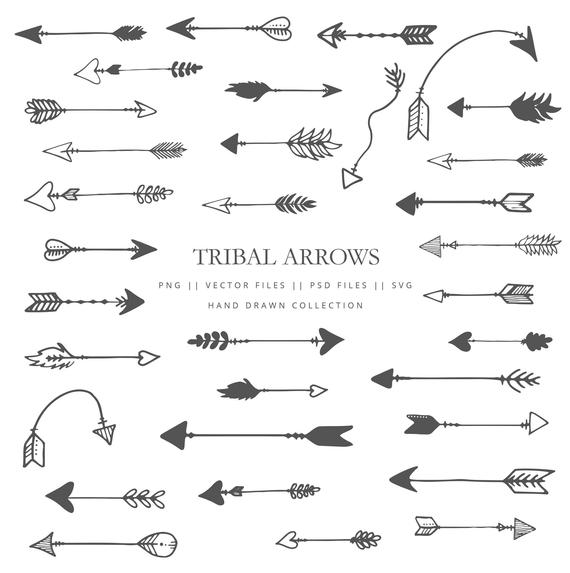 570x573 Clip Art With 33 Tribal Arrows Arrow Doodlws Arrow Vector Etsy