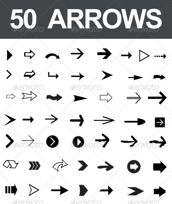 590x700 50 Arrow Vectors By Nadaimages