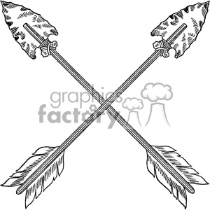 300x300 Royalty Free Vintage Crossed Arrows Vector Vintage 1900 Vector Art