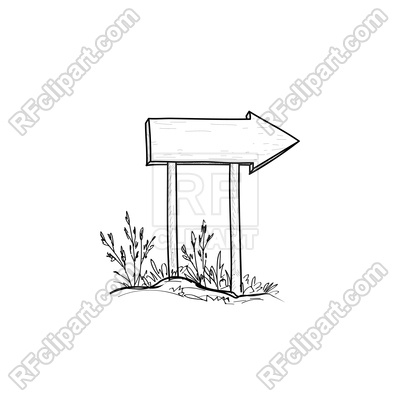 400x400 Wooden Road Arrow Sign Vector Image Vector Artwork Of Icons And