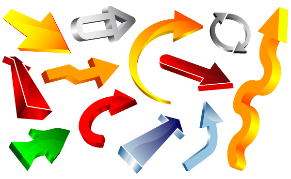 600x370 Free Colorful 3d Arrows Vector Free Psd Files, Vectors Amp Graphics