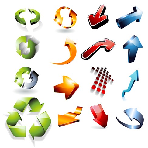 487x487 3d Arrow Vector Icons