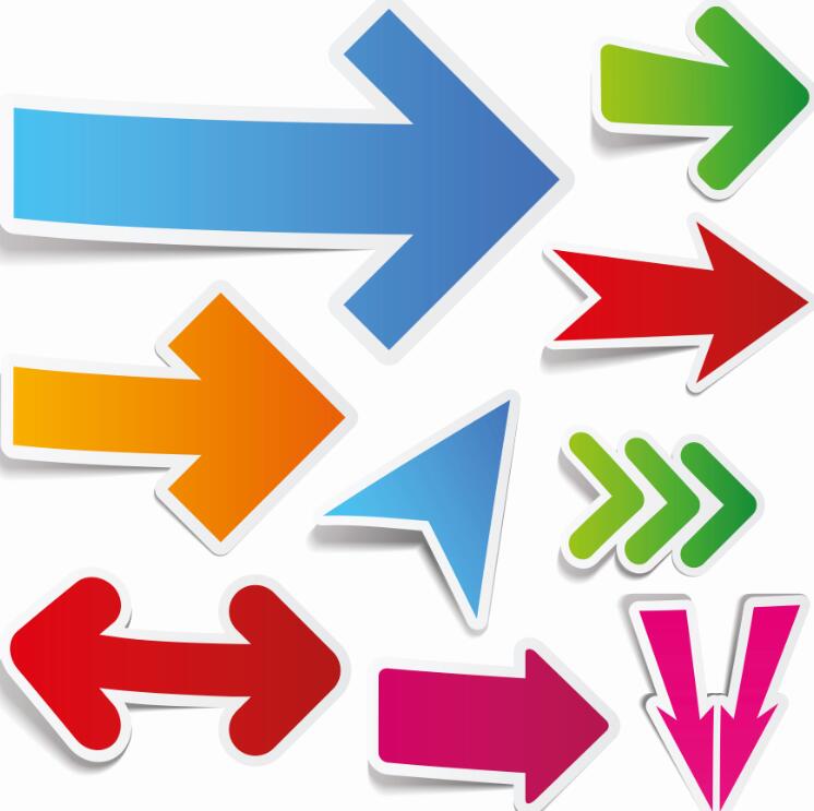 746x743 Colored Arrow Stickers Vectors 01 Free Download