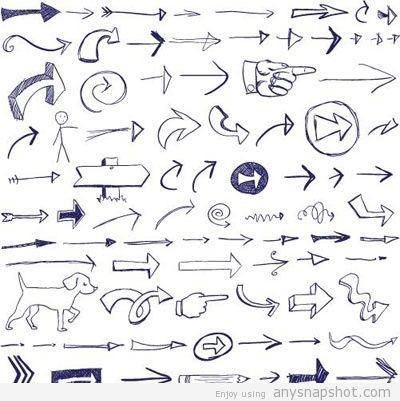 400x401 Arrow Doodles Vector Free