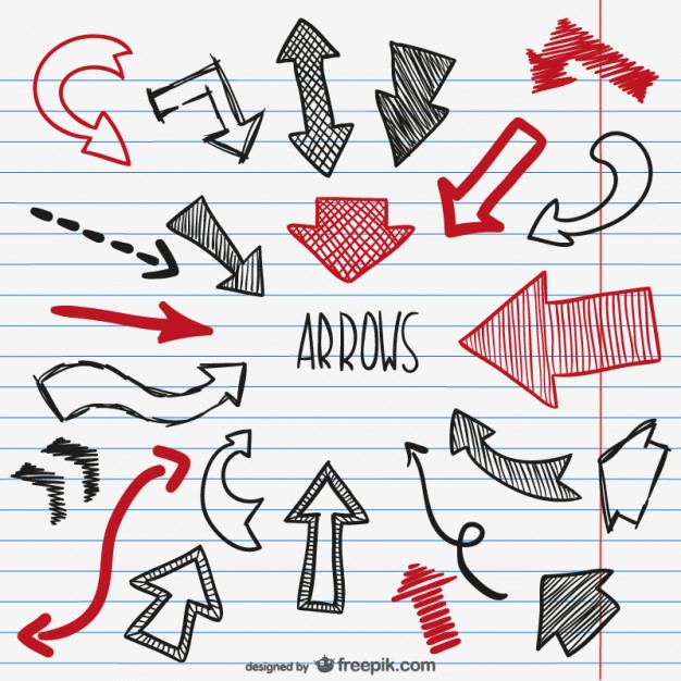 626x626 Black And Red Sketchy Arrows Vector Free Vector Download In .ai