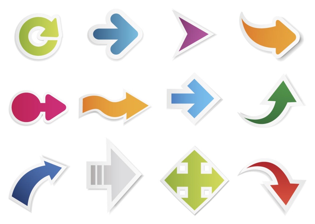 1024x727 Different Shapes Of Arrows Vector Free Download Eps Files