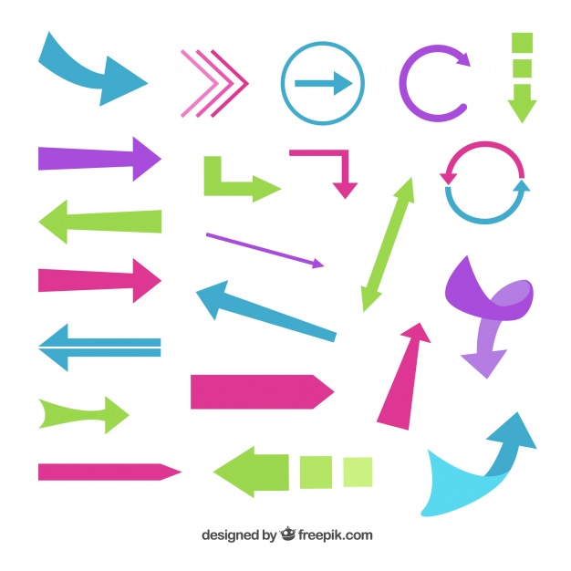 626x626 Ai] Set Of Modern Colored Arrows Vector Free Download
